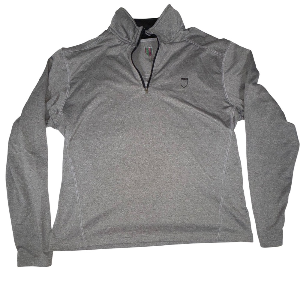 Faldo 1/4 Zip Pullover Mens Medium Gray Heathered Long Sleeve Performance Top